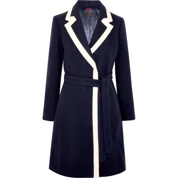 RARE J. CREW Italian Wool Tipped Coat Size 16